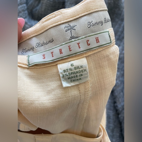 Tommy Bahama yellow silk stretch high waisted shorts - Picture 4 of 4